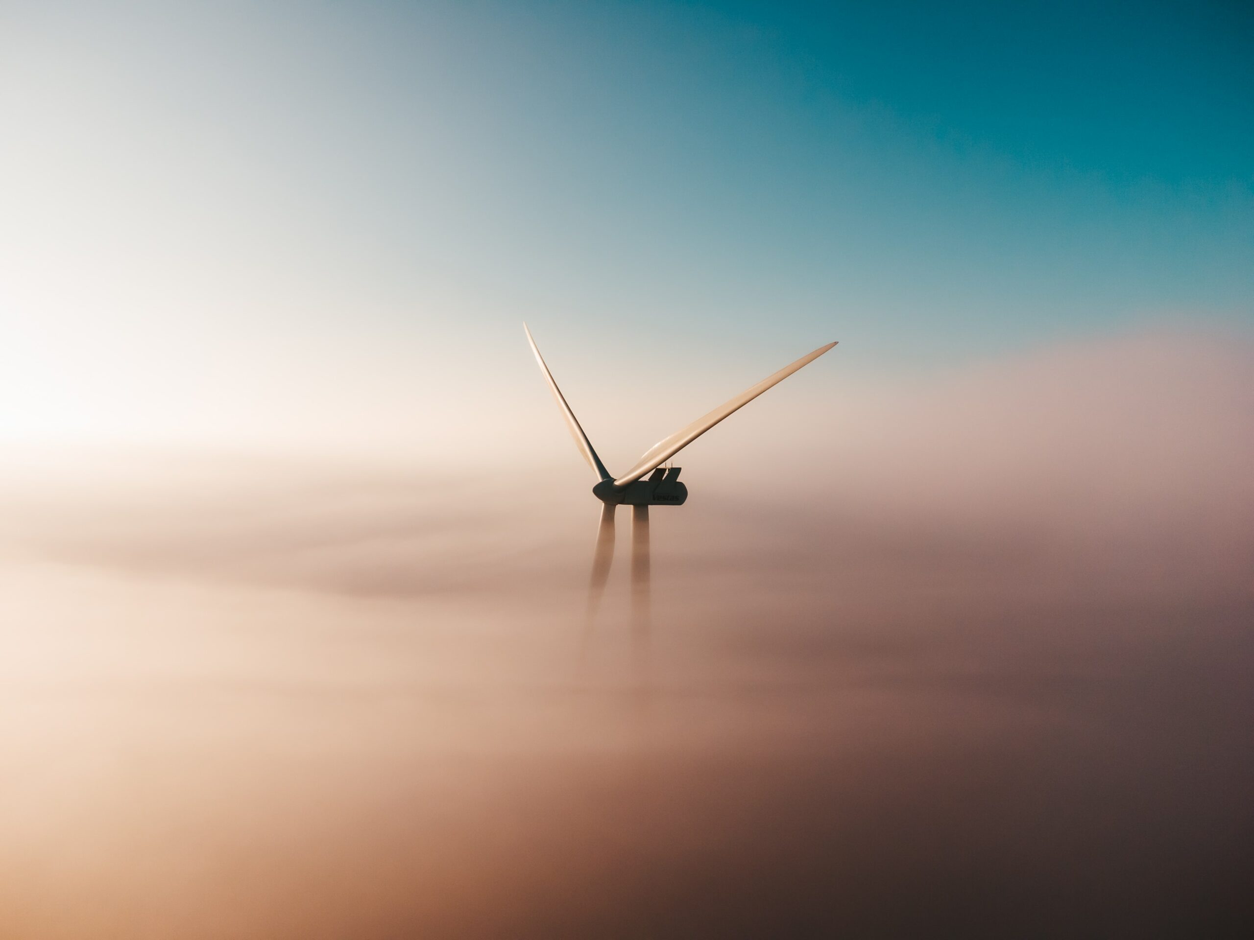 Wind turbine in the clouds