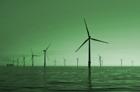 Offshore windfarm in the sea