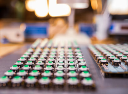 Panel of LED light indicators is in the production