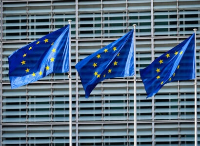 EU flags in front of European Commission
