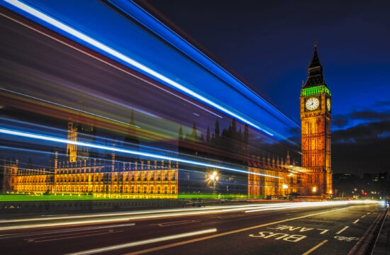 Traffic by Big Ben, London